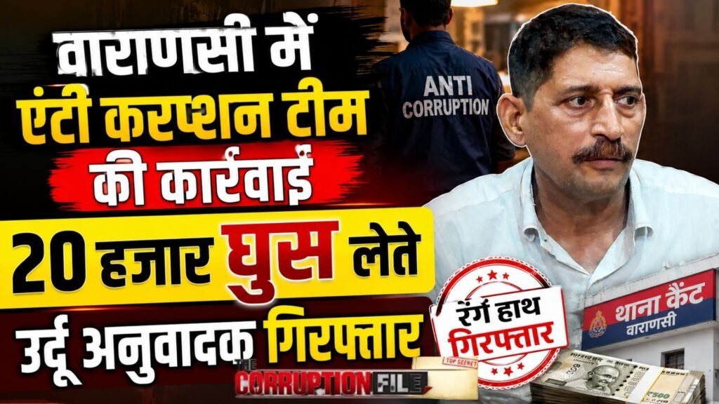 Anti Corruption Team : वाराणसी में 20 हजार रुपये की रिश्वत लेते कैंट थाने का उर्दू अनुवादक गिरफ्तार, एंटी करप्शन टीम की कार्रवाई