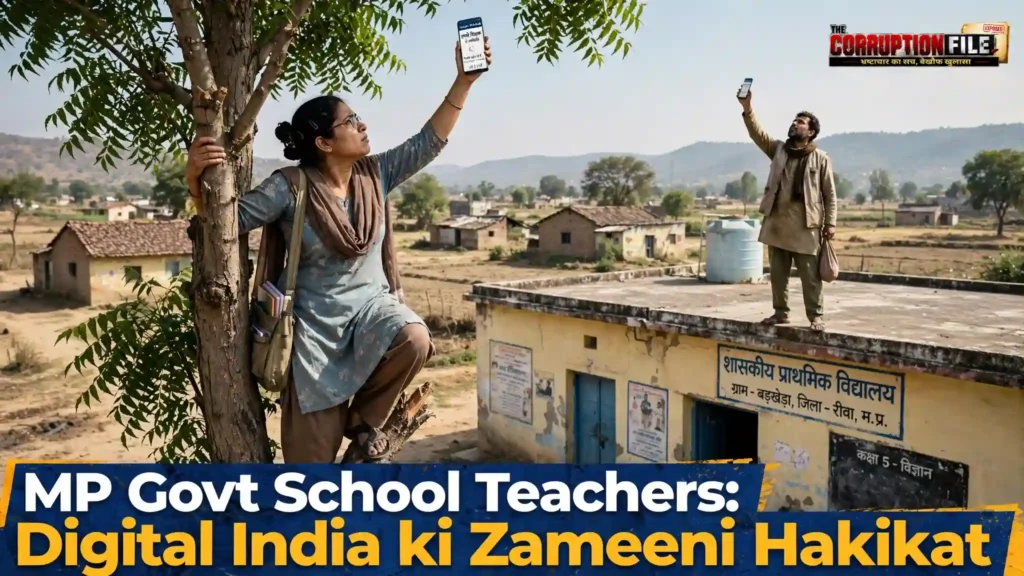 MP Govt School Teachers : डिजिटल इंडिया की ज़मीनी हकीकत, नेटवर्क की तलाश में पेड़ों और छतों पर चढ़ने को मजबूर शिक्षक