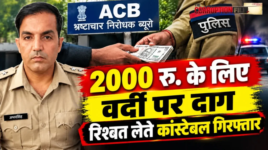 Kota Bribery Case  : कोटा में 2 हजार रुपये की रिश्वत लेते कांस्टेबल गिरफ्तार, एक्सीडेंट केस में फंसाने की धमकी देने का आरोप